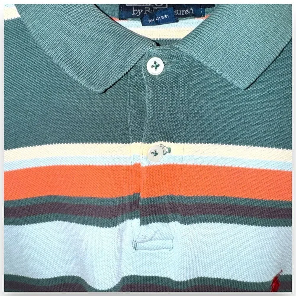 Green Polo Ralph Lauren Made in USA Pique Polo Shirt Size L